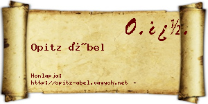 Opitz Ábel névjegykártya